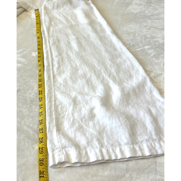 London Jean Linen Pants Women's "The Marisa Fit" Sz 6 White Wide Leg Beachy - Picture 5 of 9